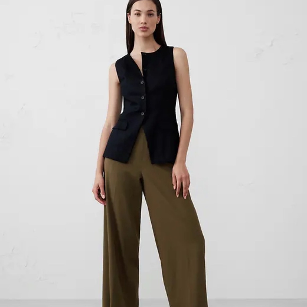 Banana Republic Factory Hayden Wide-leg Pant- New Heritage Olive SZ 6P NWT